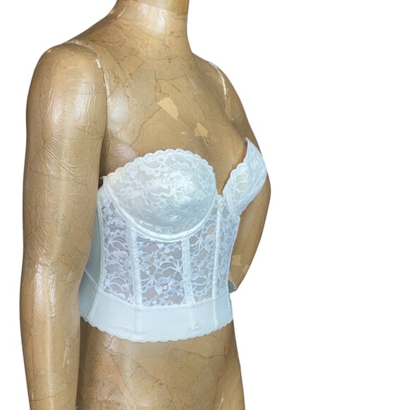 VTG Frederick's of Hollywood White Lace Strapless Corset Bra 34C #114K - Picture 3 of 13
